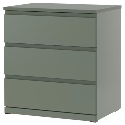 STORKLINTA 3-drawer chest - gray/green/anchor/unlock function 27 1/2x18 7/8x29 1/2 "