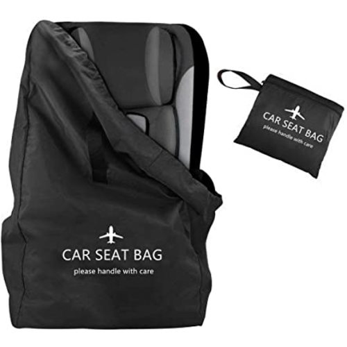 Car Seat Travel Bag Made with Water Resistant and Rip Resistant Fabric Universal Fit Travel Bag with Adjustable Back Straps with Padding Collapsible with Self Organizer Case Pocket