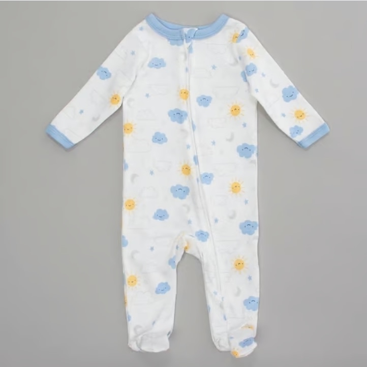 Baby Boy (NB-9M) baby views® Sun/Moon/Star Zip Pajamas