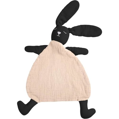 lulumoon Baby Security Blanket Bunny: Snuggle Muslin Lovey for Travel & Daycare - Self-Soothe Lovie for Newborn Gift