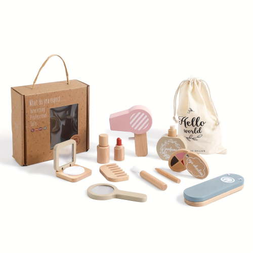 OUSITAID A Children‘s Dressing Up Toy Set Fun Imitation Wooden Toy Girl Birthday Gift