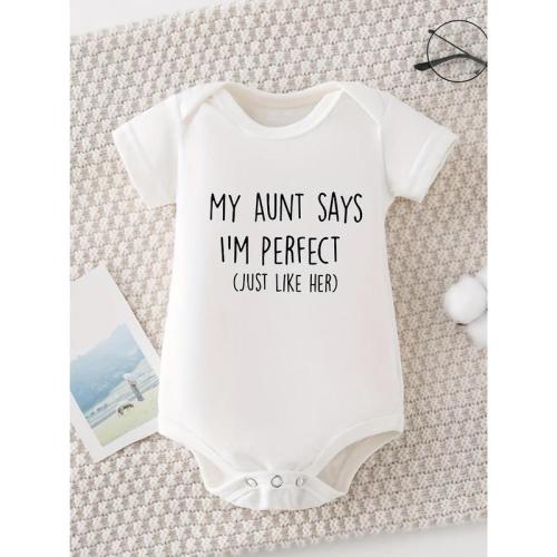MY AUNT SAYS I'M PERFECT JUST LIKE HER Print Funny Newborn Boys - TikTok Shop