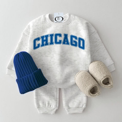 CHICAGO Baby Sweatsuit Light Grey 2-piece Set