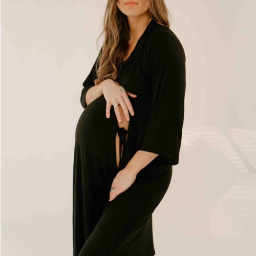Lila Labor & Postpartum Gown in Black