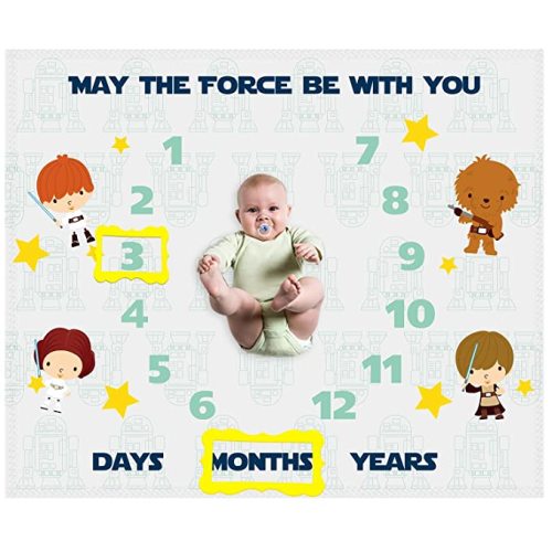 Baby Monthly Milestone Blanket for Kids - May The Force Be With You