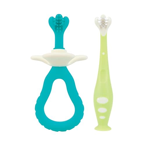Dr. Talbot's 2-Piece Infant Toothbrush Training Set with Easy Grip Handle - 6+ Months