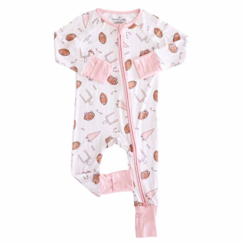 Tiny Touchdowns Convertible Zip Romper | Pink