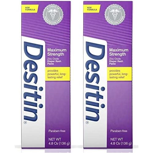 WSED Maximum Strength Baby Diaper Rash Cream with 40% Zinc Oxide for Diaper Rash Relief & Prevention (2 Pack)
