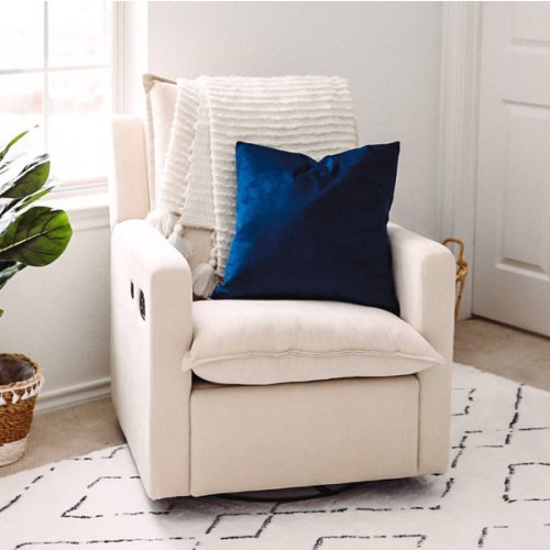 Storkcraft Timeless Side Lever Reclining Glider with USB Charging Port - Ivory