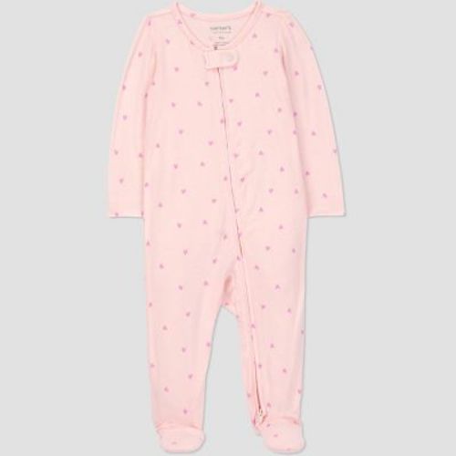 Carter's Just One You® Baby Girls' Comfy Soft Hearts Sleep N' Play - Pink Hearts 3M