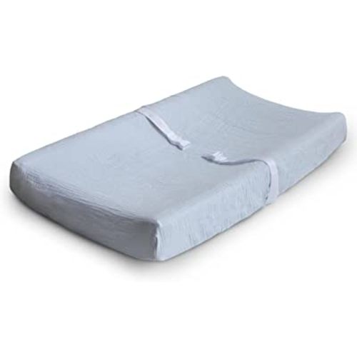 mushie Extra Soft Muslin Fitted Changing Pad Cover (Baby Blue)