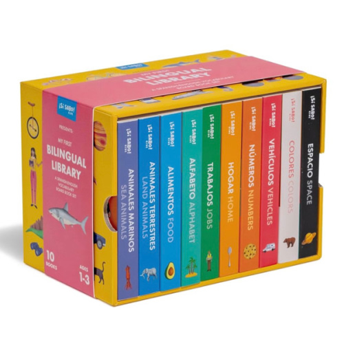 My First Bilingual Library: A Spanish-English Vocabulary Board Book Set of Colors, Numbers, Animals, ABCs, and More (Si Sabo Bilingual Books for Kids)