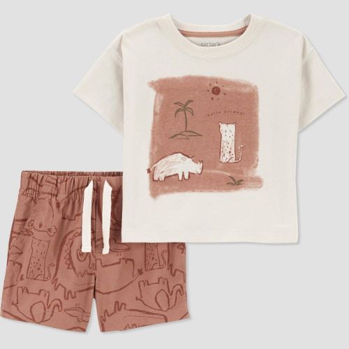 Carter's Just One You® Baby Boys' Safari Top & Bottom Set - Brown