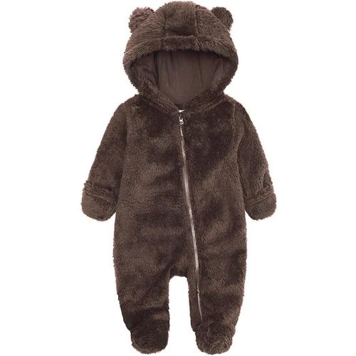 Curipeer Infant Baby Onesie Bodysuit Fleece Bunting Footed Jumpsuit Outfit Rompers 0-12M