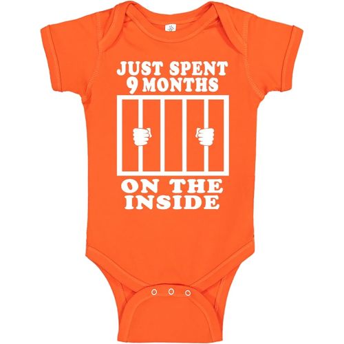 Reaxion Funny Cute Baby Boy Girl Handmade Clothes Infant Just Spent 9 Months On The Inside Bodysuits
