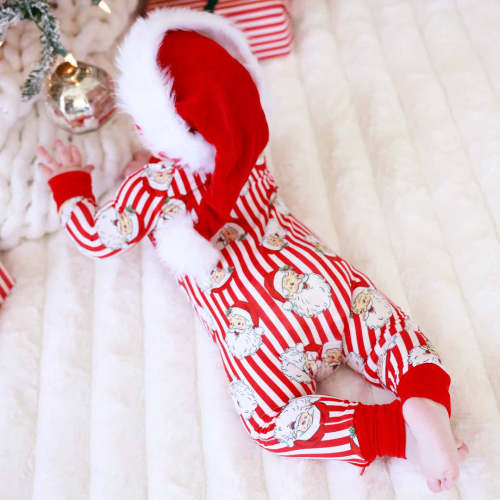 Christmas Bamboo Convertible Zip Rompers