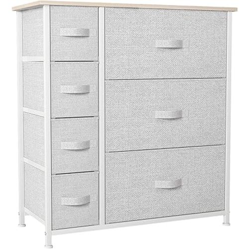 YITAHOME Dresser with 7 Drawers - Fabric Storage Tower, Organizer Unit for Living Room, Hallway - Sturdy Steel Frame, Wooden Top & Easy Pull Fabric Bins