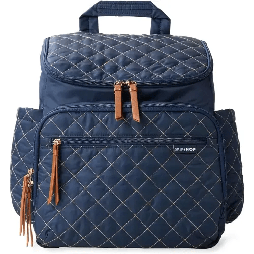 Skip Hop Diaper Bag Backpack: Forma, Multi-Function Baby Travel Bag with Changing Pad & Stroller Attachment, Navy