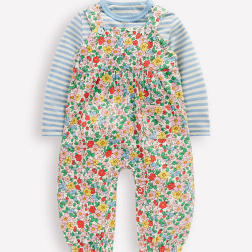 Jersey Dungaree Set-Eggnog Apple Blossom | Boden USA