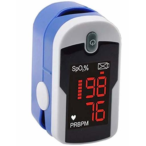 Concord Fingertip Pulse Oximeter with Reversible Display - Blood Oxygen Saturation Monitor with Carrying Case, Batteries and Lanyard - Easy to Use, Accurate SpO2 & Pulse Measurement (Sapphire)