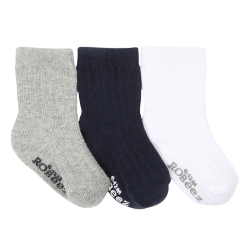 Robeez Basic Socks 3-Pack Grey