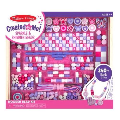Melissa & Doug Deluxe Collection Wooden Bead Set with 340+ Beads for Jewelry Making