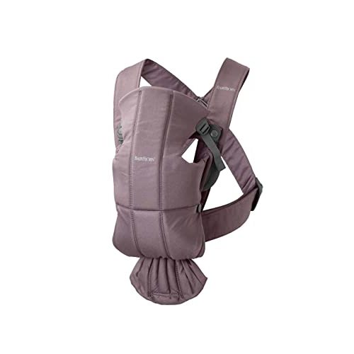 BabyBjörn Baby Carrier Mini, Cotton, Dark Purple | Newborn Carrier (7-25 lbs), Ergonomic, Easy-to-Use
