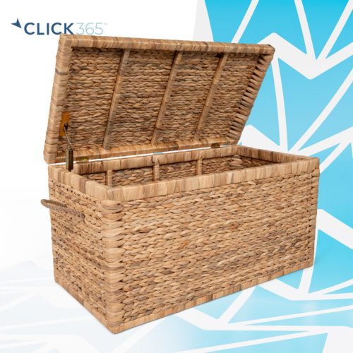 Stanfield ClickDecor Rustic Farmhouse Wicker Lightweight Indoor/Outdoor Storage Container Ottoman