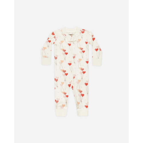 Zip Long Sleeve Sleeper || Heart Balloons
