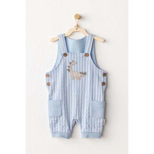 Striped Dinosaur Jumpsuit, Blue - Andy Wawa | Maisonette