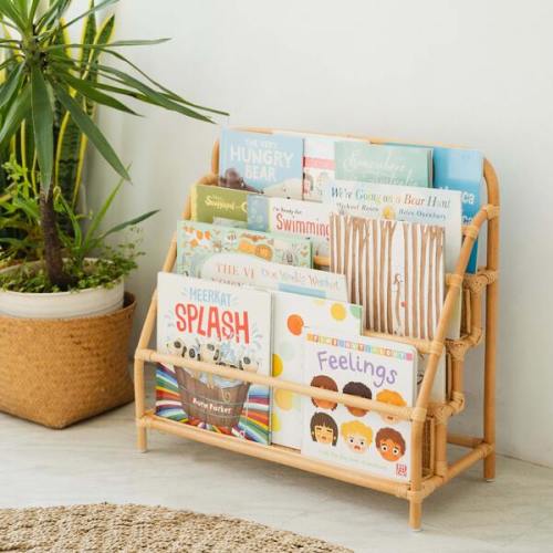 Elena Handcrafted Rattan Book Display Shelf, Natural - MOMIJI | Maisonette