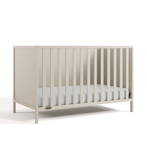 Graco Theo 3-in-1 Convertible Baby Crib - GREENGUARD Gold Certified, Converts to Toddler Bed & Daybed, Fits Standard Full-Size Baby Crib Mattress, 4 Adjustable Mattress Heights (Frosted Oat)