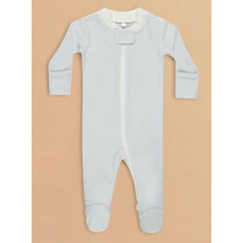 Sky Stripe Footie by Quincy Mae in Grey | Tullabee