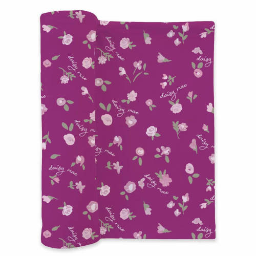 Personalized Baby Name Swaddle Blanket | Blush Blooms