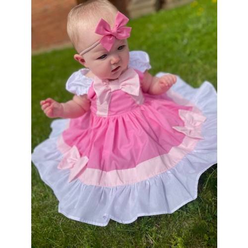Baby Infant Pink cinderella Dress with built-in soft pettiskirt