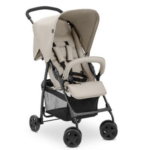 Hauck Sport T13 Lightweight Compact Foldable Baby Stroller Push Chair with Sunproof Canopy, Swiveling and Lockable Front Wheels, Beige