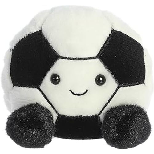 Aurora® Adorable Palm Pals™ Striker Soccerball™ Stuffed Animal - Pocket-Sized Play - Collectable Fun - Black 5 Inches
