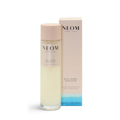 NEOM- Lavender, Jasmine & Rosewood Bath Foam, 6.76 fl oz | Real Luxury Range | Coconut & Almond Oil | Scent to De-Stress | Vegan & Cruelty Free