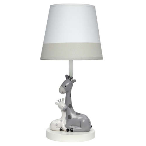 Jungle Friends White/Gray Giraffe Nursery Lamp with Shade & Bulb – Lambs & Ivy
