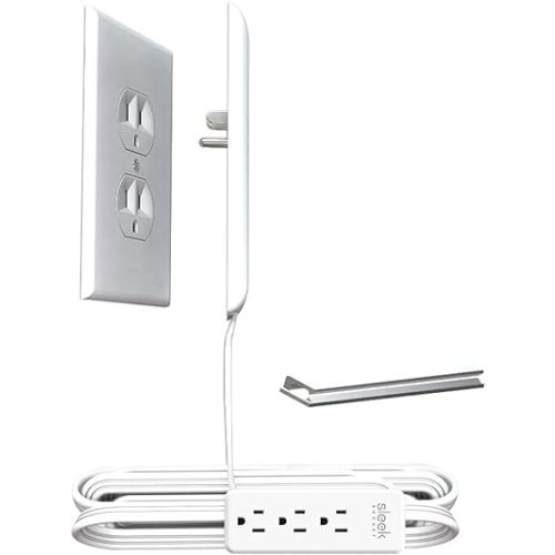 Sleek Socket No Shock Child Protector, Outlet & Plug Concealer with Protective Cord Clips, 8-Foot Flat Extension Cord with Multiple Outlets, Baby Proofing Outlet Cover, No Access To Dangerous Cords