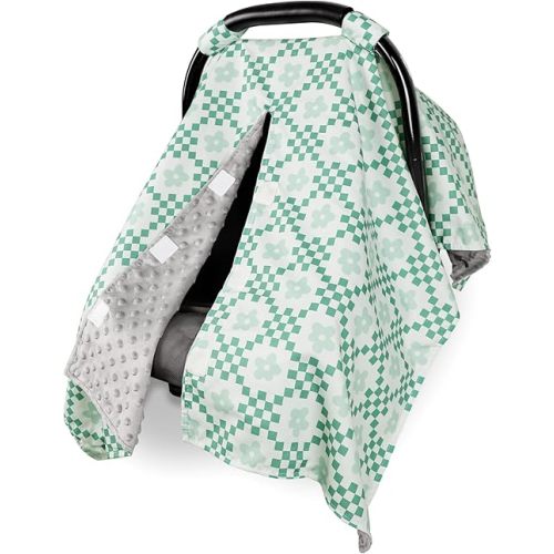 Baby Car Seat Cover, Breathable Infant Carseat Cover for Summer Peekaboo Opening Car Seat Canopy Cover, Nursing Cover for Baby Boys Girls