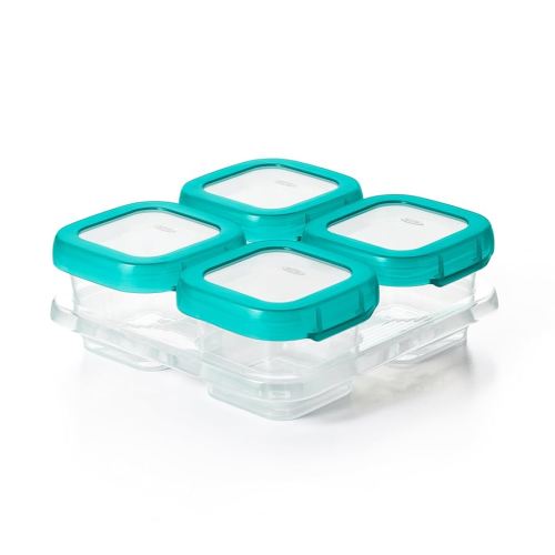 OXO Tot Baby Blocks Freezer Storage Containers Teal (4 Oz)
