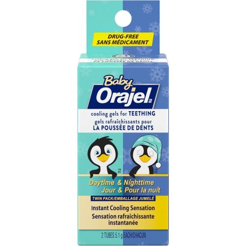 Baby Orajel Daytime and Nighttime Drug-Free Cooling Gels for Teething, 2 x 5.1 gram