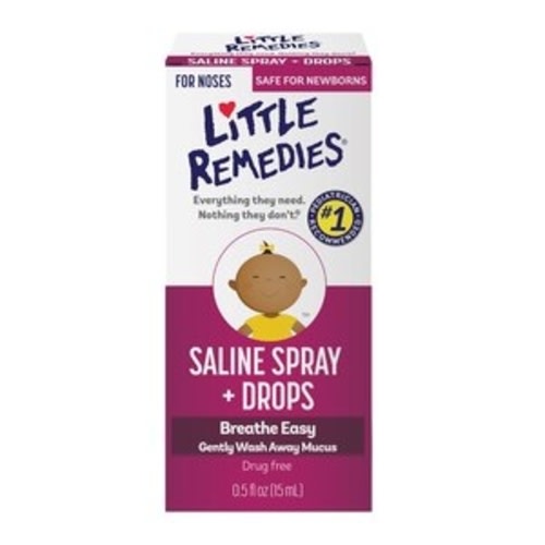 Little Remedies Saline Spray and Drops, Safe for Newborns, 0.5 Ounces