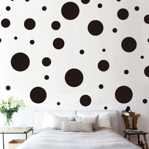 Omeite Black Polka Dot DIY Wall Sticker Creative Children's Bedroom Decoration Self-adhesive Sticker (DBW9109C1: 29cmx29cm)