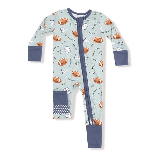 2-Way Zip Romper, Touchdown Time Grey