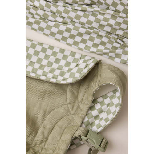 Sage Chequer Wrap + Soft Buckle Carrier Bundle