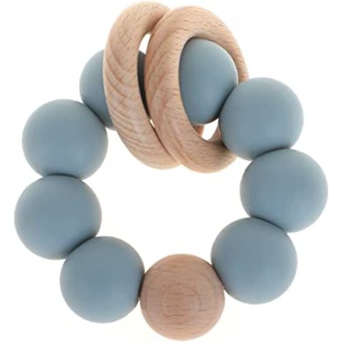 Silicone Baby Teether, Food Grade Silicone & Beech Baby Teething Toy, BPA Free (Ether)