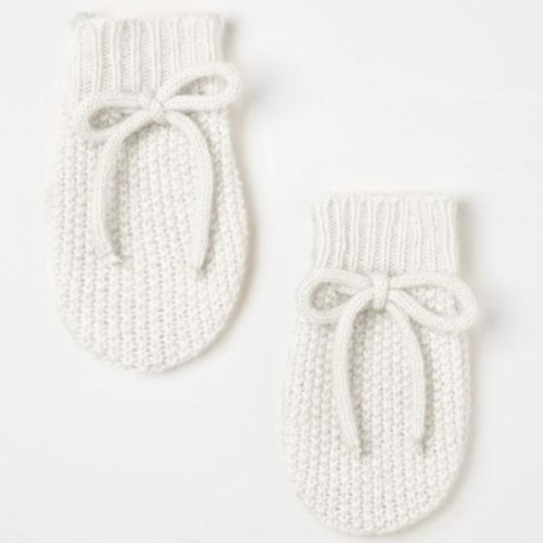 Baby Mittens, White - Trotters London