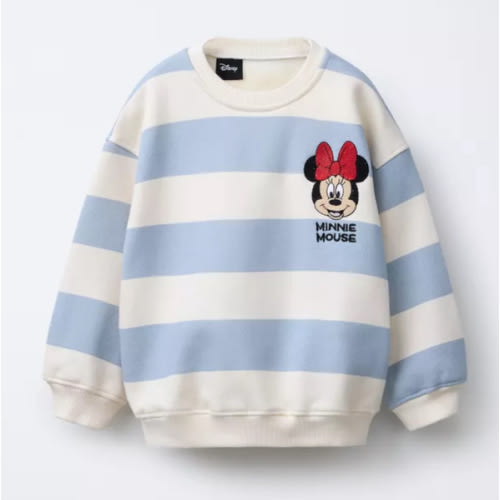 STRIPED MINNIE MOUSE © DISNEY EMBROIDERED SWEATSHIRT - Light blue | ZARA United States